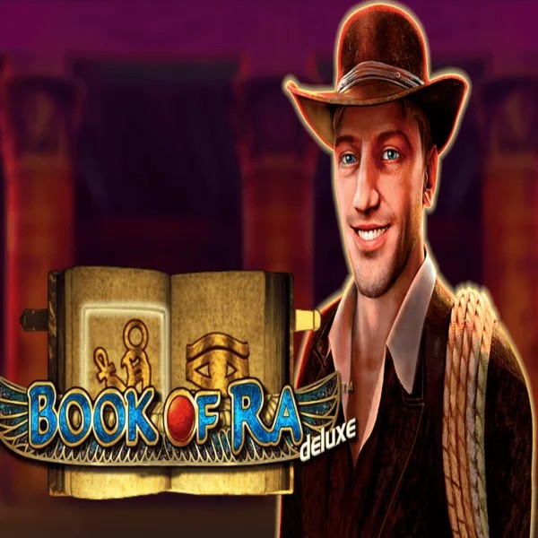 Book of Ra Deluxe casino game by Novomatic – featured logo at CasinOK